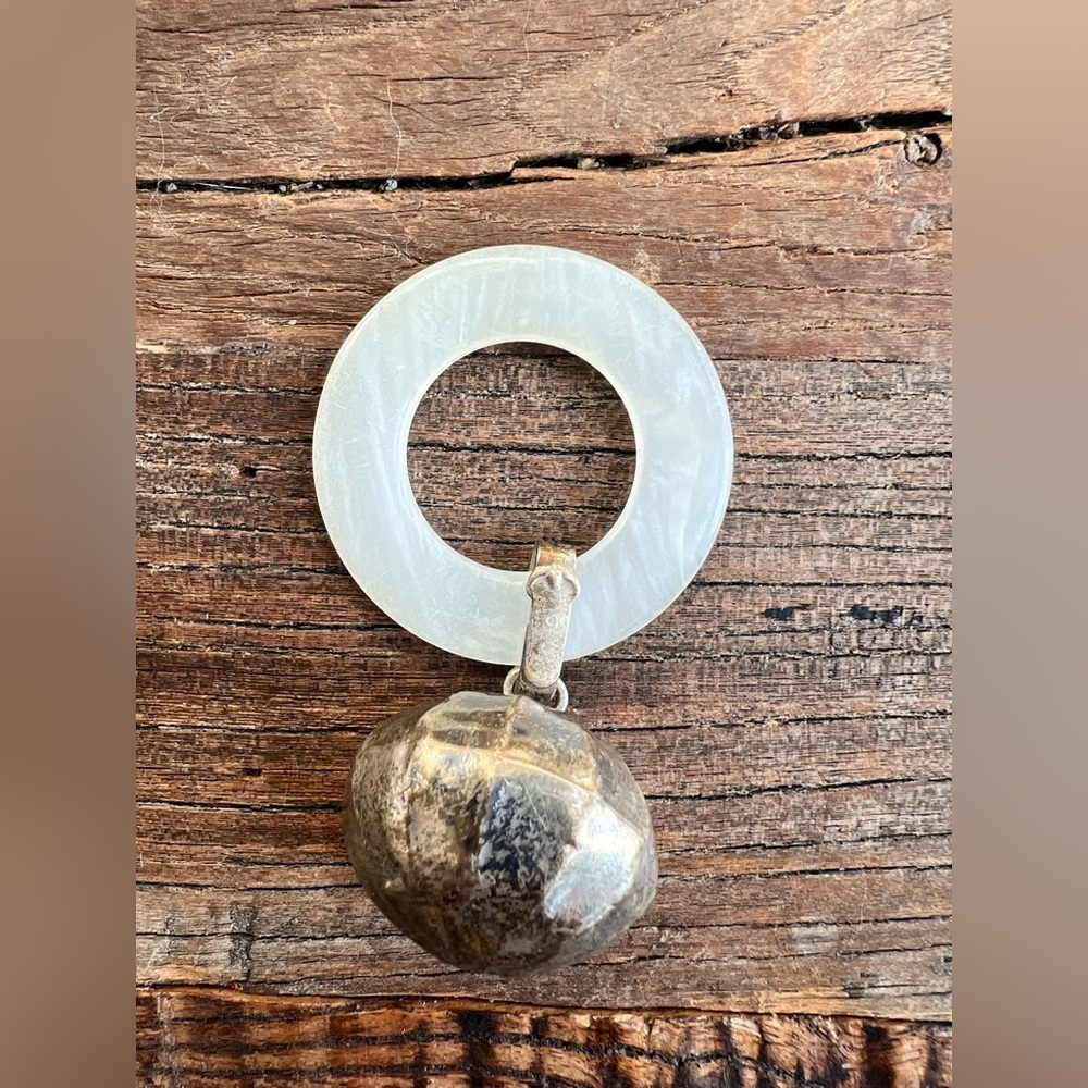Sterling Baby Rattle w/Plastic Ring - Picture 5 of 6